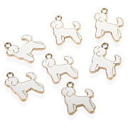 Подвеска металл "Болонка", эмаль, цвет белый, 17x20 мм