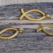Подвеска металлическая "Рыба", цвет золото, 20x8х2 мм