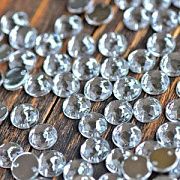 Стразы пришивные "Грани", акрил, круглые, цвет Cristal, 10х4 мм