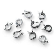 Бейл "Ронд", с защелкой, цвет платина, 8x5.5x2 мм (1 тип крепления колечка)