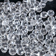 Бусина, стекло абакус 6, граненая, цвет прозрачный, 6х4 мм