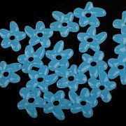 Бусина, Лэмпворк "Цветок-софт", стекло, цвет бирюзовый, 18-18.5x17-17.5x4-5 мм