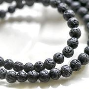 Бусина лава натуральная 4.5, цвет черный, 4.5 мм