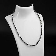 Основа для ожерелья с замком, бусины фацет, чёрный микс, 410х3 мм