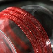 Ювелирная сетка, пластик, цвет красный, диаметр 8 мм