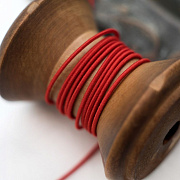 Резинка круглая шляпная, цвет красный, 1 мм,  боб 5 м 