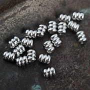 Бусина "Туба", 304 Stainless Steel, цвет стальной, 4.5x5 мм