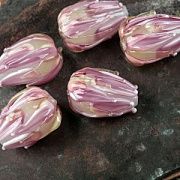 Бусина, Лэмпворк "Тюльпан", стекло, цвет розовый, 21.5-22x16-16.5 мм