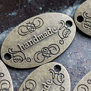 Коннектор "Handmade", цвет античная бронза, 32х19x1мм