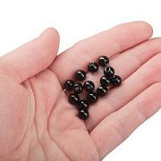 Бусина, стекло 6, цвет черный, 6 мм