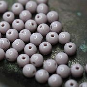 Бусина, стекло 6, цвет розово-коричневый, 6 мм
