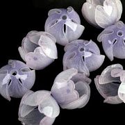 Бусина, акрил "Бутон", цвет белый/сиреневый, 14x16x16 мм