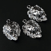 Подвеска металл "Лев", цвет античное серебро, 44x28x16.5 мм