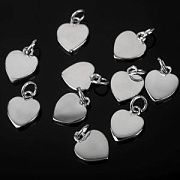 Подвеска металл "Харт", покрытие платина, 12x9.5x1.5 мм