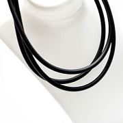 Шнур для ожерелья без отверстия, пластик, цвет черный, 460х5 мм