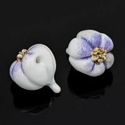 Бусина, Мурано "Чеснок мелкий", белый, 15х14 мм