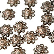 Шапочка для бусин "Ромашка большая", цвет красная медь, 10х2 мм (уп 20 шт)