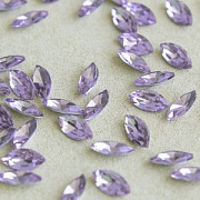 Кабошон стекло Кристалл, Navette, цвет Tanzanite, 12х6 мм