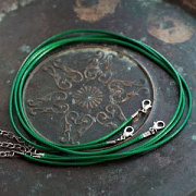 Основа для ожерелья с замком, вощеный шнур, зеленый, 450х2 мм