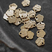 Подвеска металл "Handmade", позолота, 8x8x1 мм