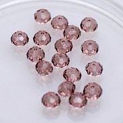 Бусина, стекло абакус 8, граненая, цвет светло-сиреневый, 8х6 мм