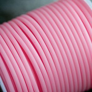 Шнур резиновый, с отверстием, цвет розовый, 3 мм