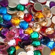 Стразы пришивные "Грани", акрил, круглые, цветовой микс, 12х4