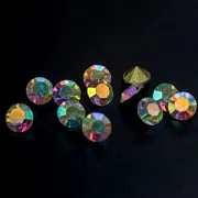 Стразы горный хрусталь, цвет бензиновый, 4 мм (уп 10 шт)