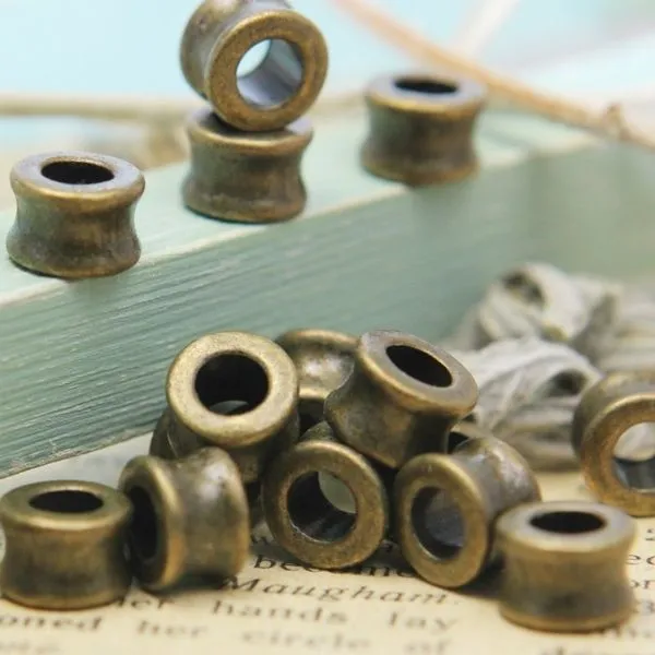 ес бусина металл "ролик", цвет античная бронза, 8х5.5 мм