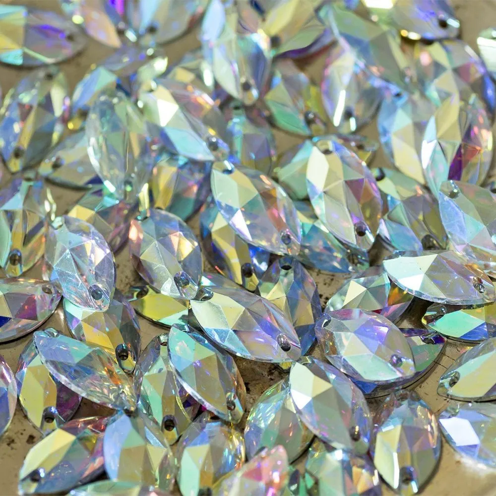 стразы пришивные navette, смола, бензиновые, 9х18 мм