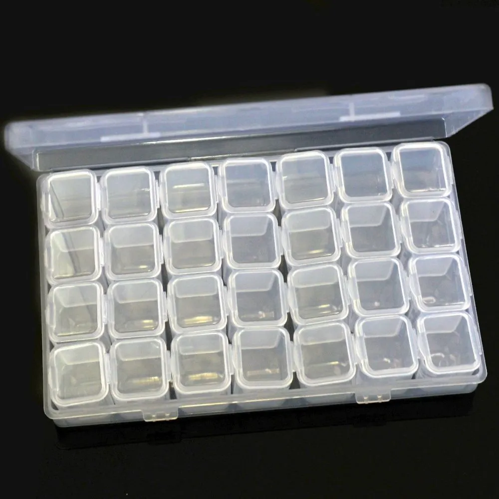 органайзер для бусин и фурнитуры, 28 контейнеров, 17.5x10.8x2.6 см