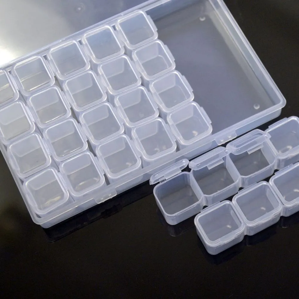 органайзер для бусин и фурнитуры, 28 контейнеров, 17.5x10.8x2.6 см