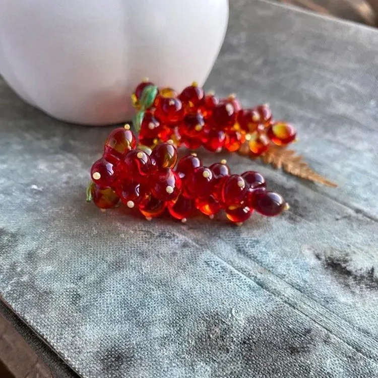 бусина, мурано "смородина", красный 