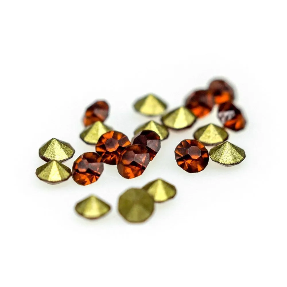 стразы горный хрусталь, цвет коньячный, 2.2 мм (уп 10 шт)