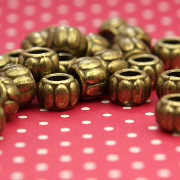 ес бусина металл "рондель", цвет античная бронза, 9.5х6.5 мм