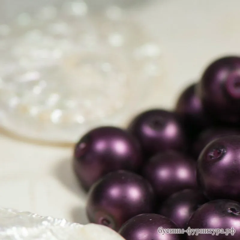 бусина, имитация жемчуга, стекло 12, матовая, цвет в ассорт., 12 мм