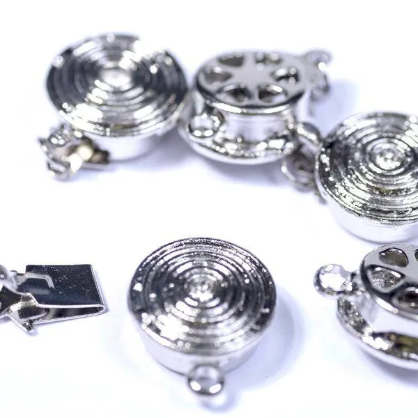 замок для украшений "спираль", цвет платина, 18x12x7 мм