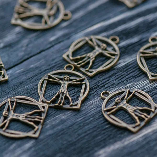 подвеска металлическая "леонардо", цвет античная бронза, 24x21x2 мм