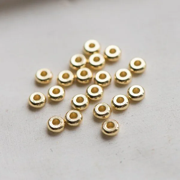 разделительная бусина "абакус", цвет золото,  4x1.5 мм