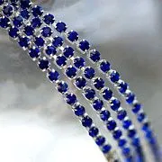 Цепочка "Стар", со стразами Cristal, цвет серебро, 2.5 мм, стразовая лента