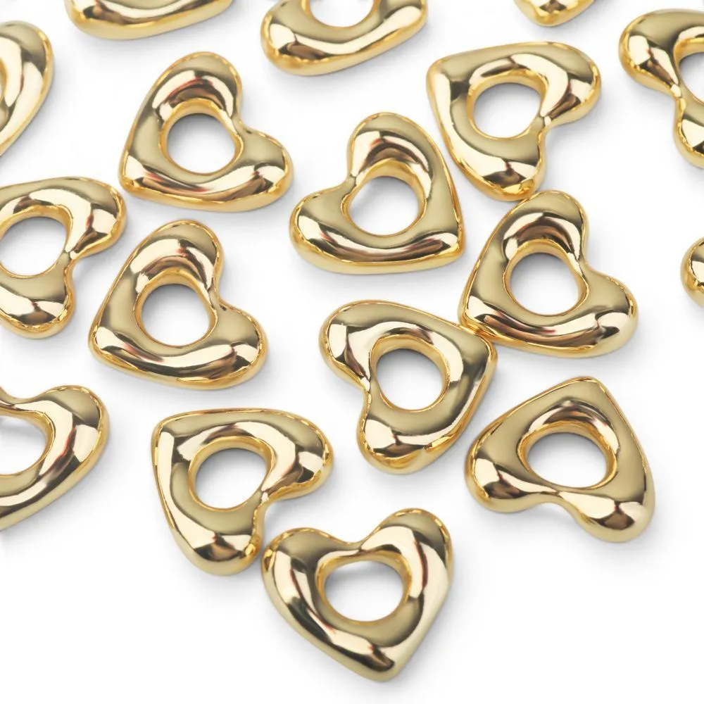 подвеска металл "сердце", позолота, 10x11x4 мм