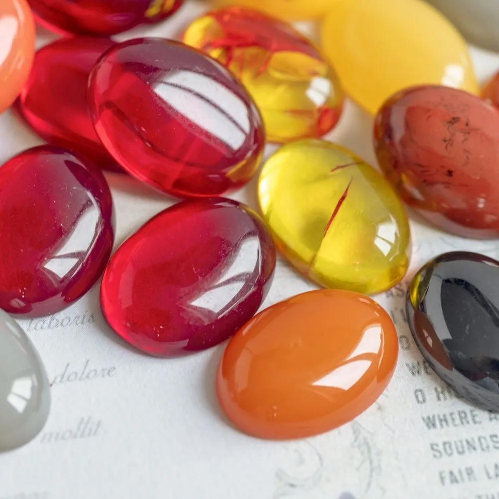 кабошон из смолы "джелли" овальный, цветовой микс, 18x13x5.5 мм