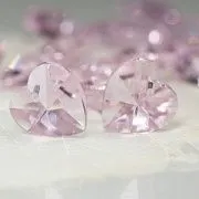 Подвеска стеклянная "Сердце", граненая, цвет розовый, 14х14х8 мм