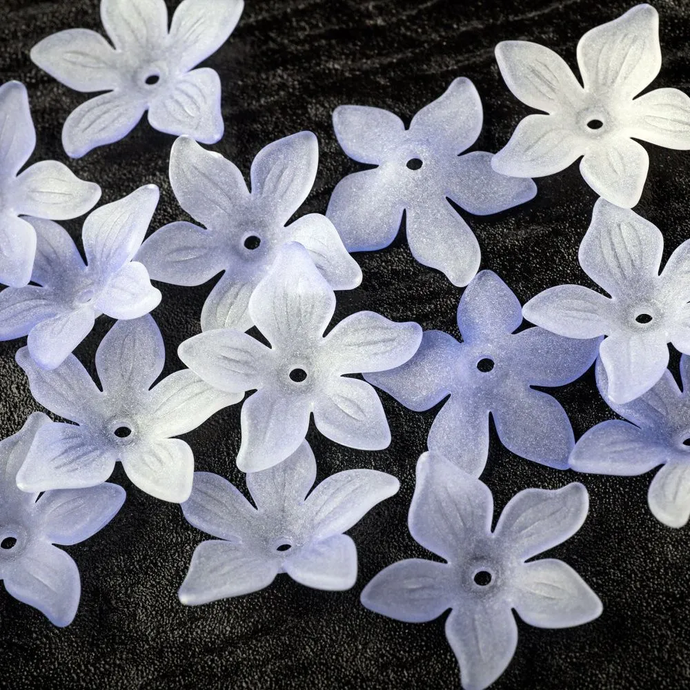 бусина, акрил "оксалис", матовая, цвет сиреневый, 24x25.5x5.5 мм