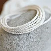 Шнур витой из хлопка для макраме, цвет айвори, 1.5 мм