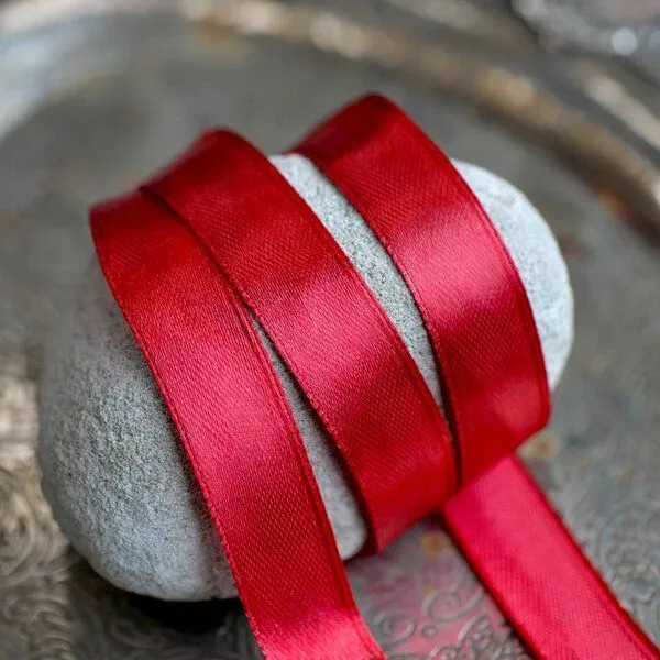 лента, атлас, цвет бордовый, ширина 15 мм ленты