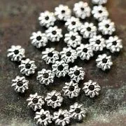 Разделитель для бусин "Подсолнух", цвет платина, 5.5x2 мм (уп 30 +/-2 шт)