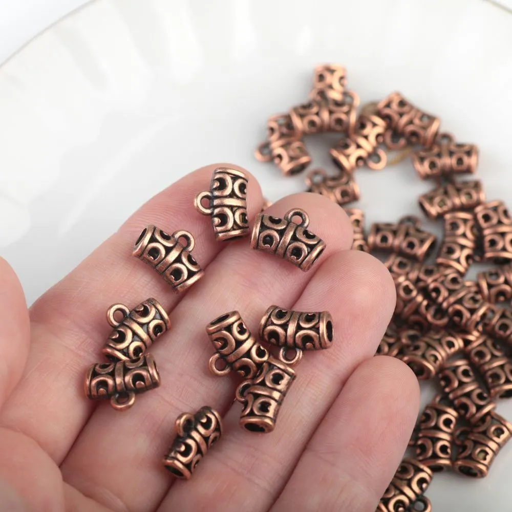 бейл "трубочка", цвет красная медь, 10х12х6 мм