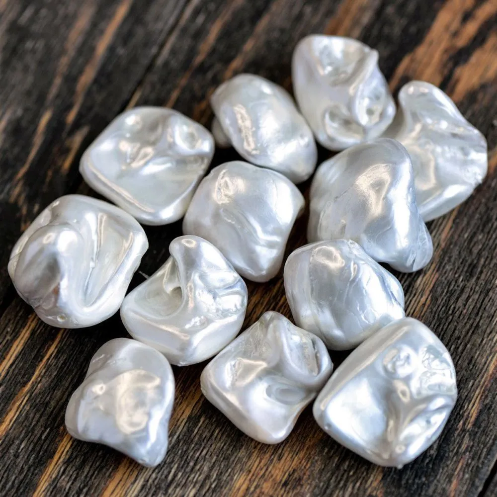 ракушечный жемчуг кеши, цвет белый, 9-28x8-27x7-20 мм