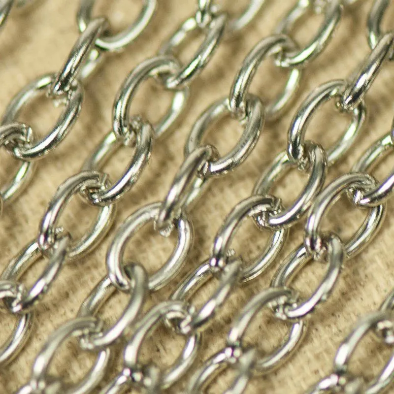 цепочка "кросс макси", цвет платина, звено 5.5x4x1 мм